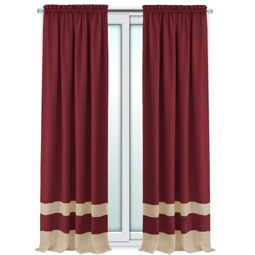 Woven Trends Two-Tone Window Curtain Panels, Rod-Pocket Light Filtering Curtains